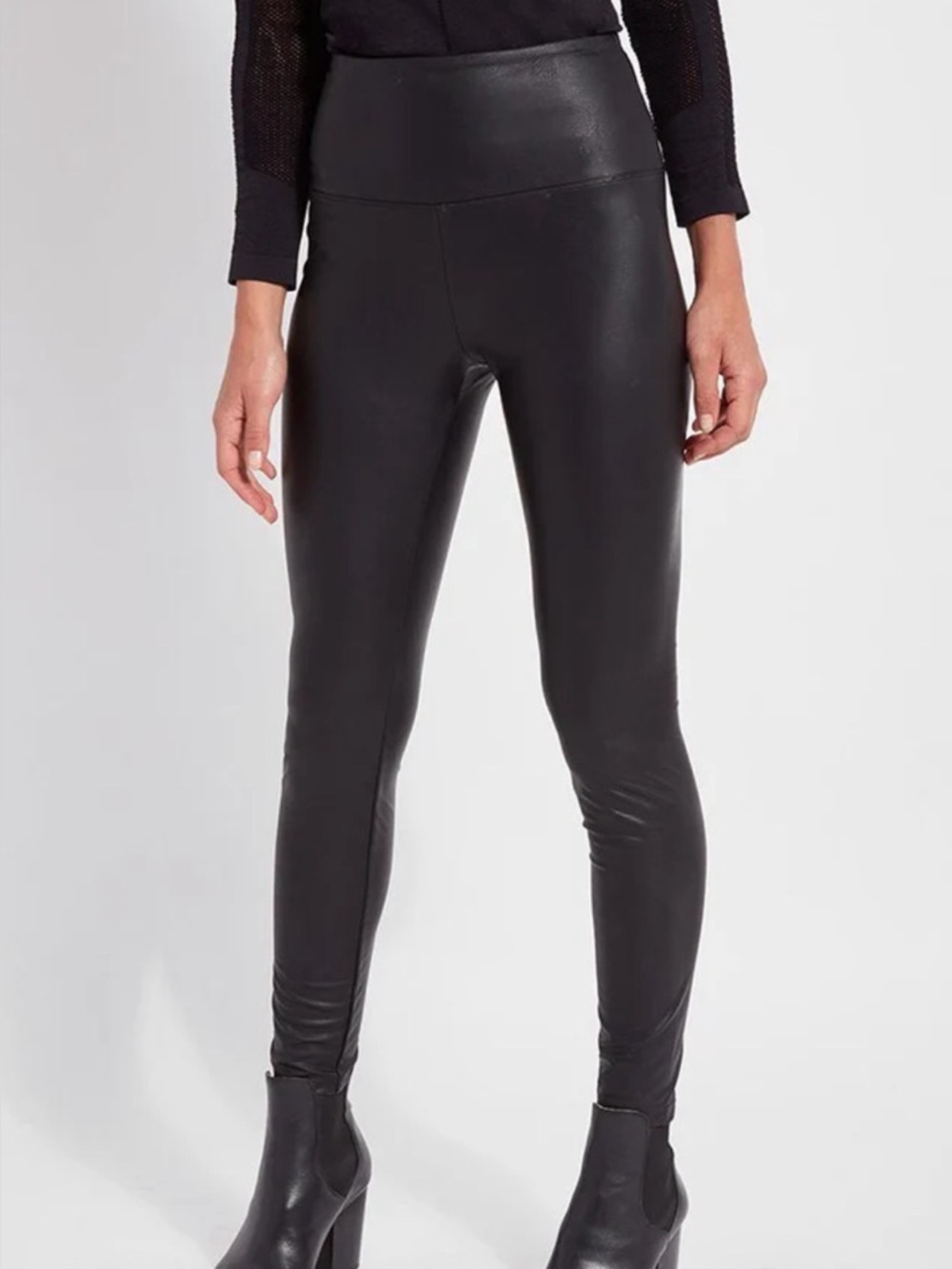 High-Waist Black Faux Leather Leggings